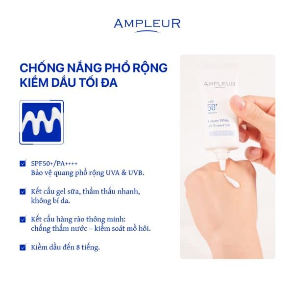 Kem chống nắng Ampleur Luxury White AQUA 2 Kem chong nang Ampleur Luxury White Aqua 1