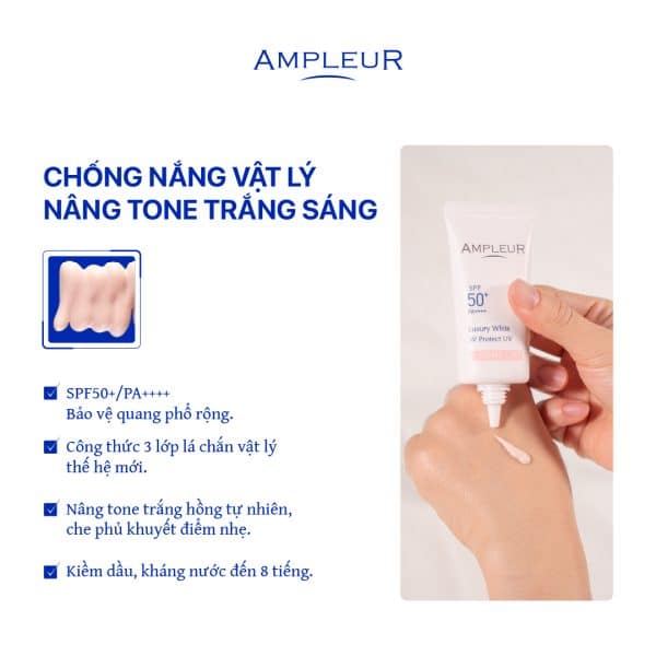 Kem chống nắng Ampleur Luxury White TONE UP 2 Kem chong nang Ampleur Toneup 1