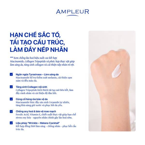 Kem nâng cơ giảm nhăn Wrinkle Bright Cream 2 Kem duong Ampleur Wrinkle Bight Cream 1