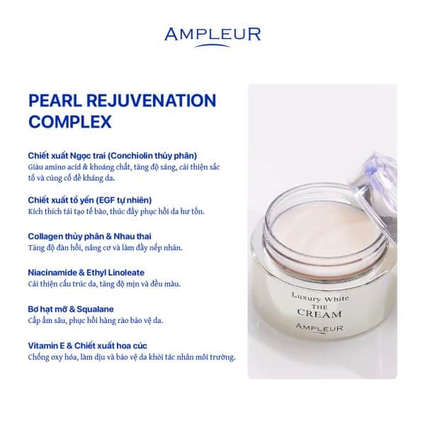 Kem dưỡng chiết xuất ngọc trai Luxury White The Cream 4 Kem duong chiet xuat ngoc trai Ampleur The Cream 3