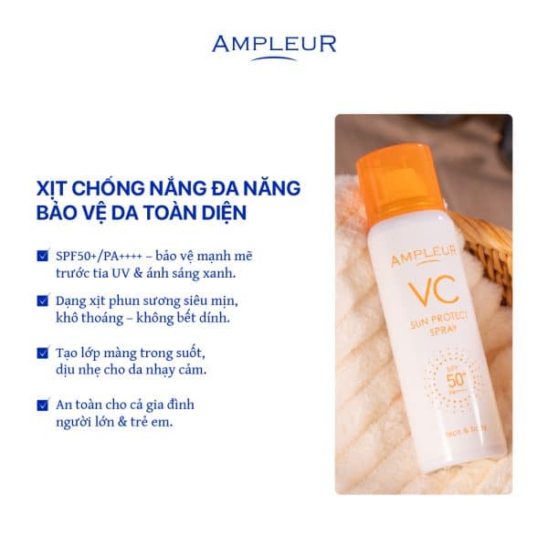 Xịt chống nắng Ampleur VC Sun Protect Spray 2 Xit chong nang Ampleur VC Sun Protect Spray 1
