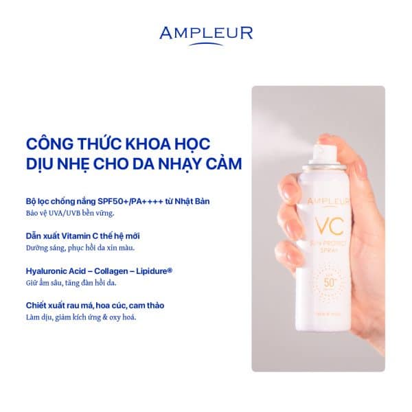 Xịt chống nắng Ampleur VC Sun Protect Spray 4 Xit chong nang Ampleur VC Sun Protect Spray 3