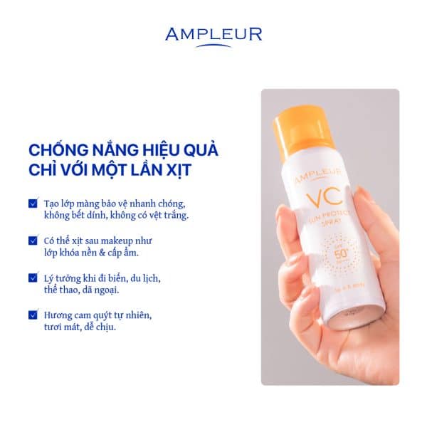 Xịt chống nắng Ampleur VC Sun Protect Spray 5 Xit chong nang Ampleur VC Sun Protect Spray 4
