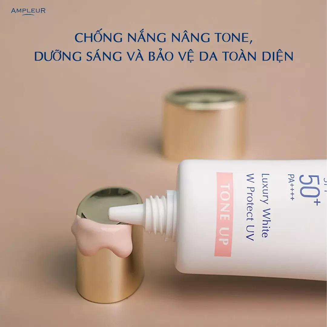 5 lý do nàng cần kem chống nắng nâng tone cho làn da rạng rỡ 3 Kem chống nắng nâng tone Nhật Bản Ampleur Luxury White Tone Up