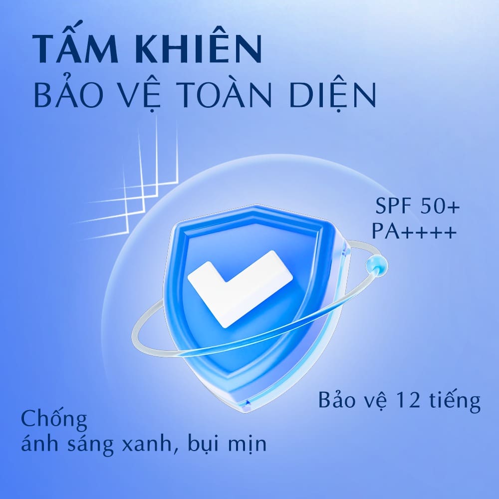 Phấn phủ làm mát Ampleur Face Powder Cool, hoàn thiện phác đồ bảo vệ da chuẩn y khoa 3 Củng cố màng lọc quang phổ với chỉ số tối đa SPF50+/PA++++ Phấn phủ làm mát Ampleur Face Powder Cool