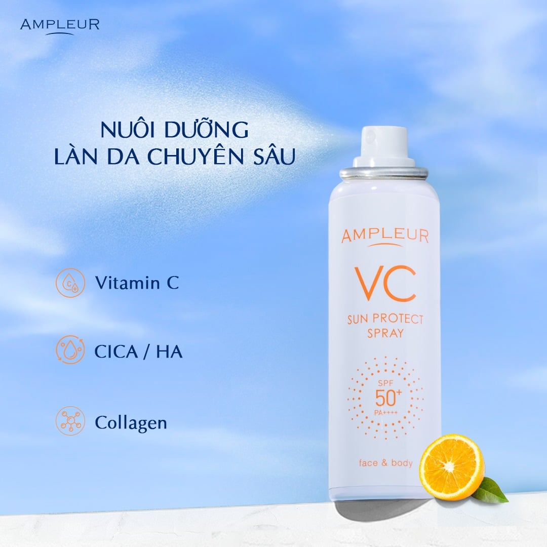 5 Ưu điểm đột phá của Xịt chống nắng VC Sun Protect Spray 3 Xịt chống nắng VC bổ sung dưỡng chất cho da