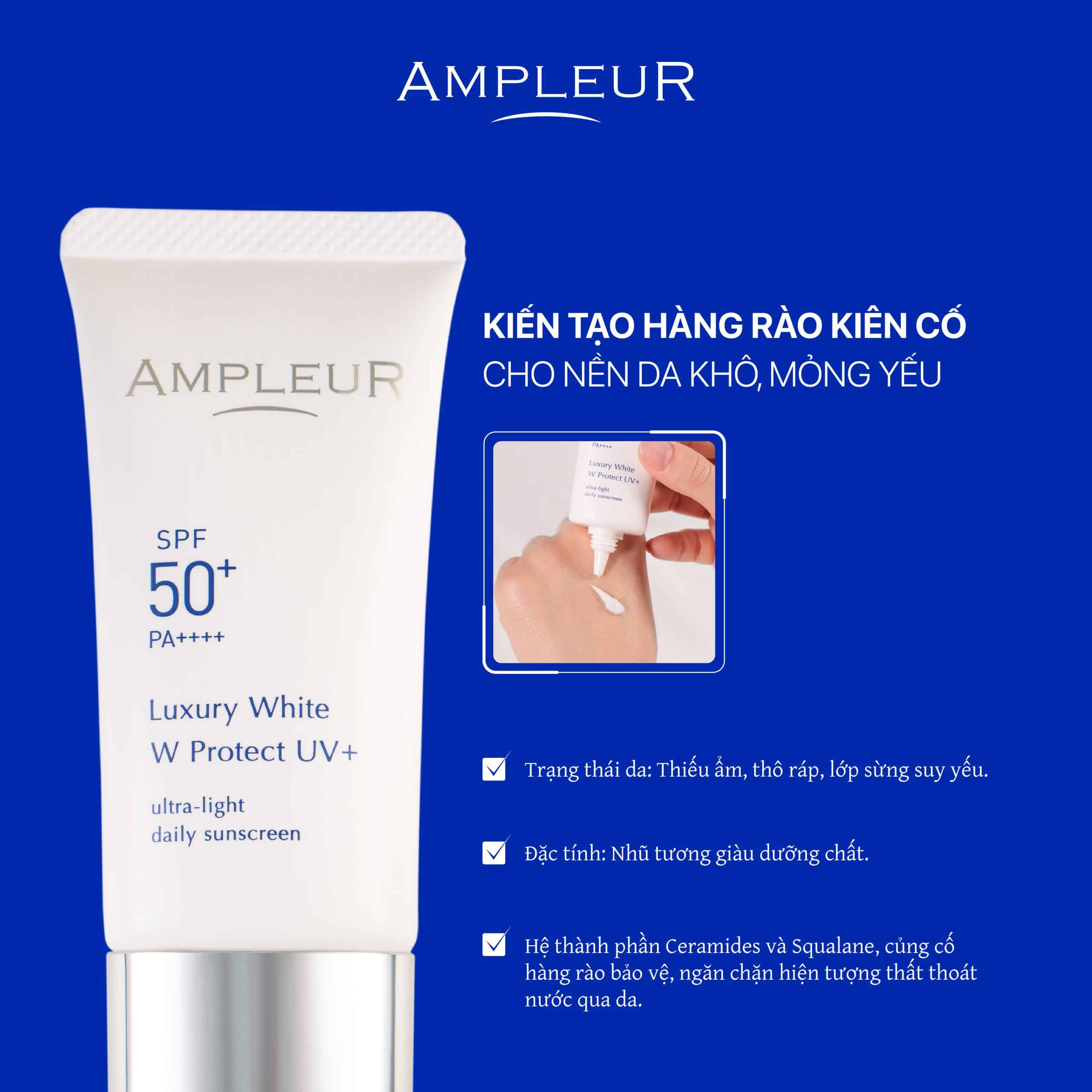 4 bước phục hồi da cháy nắng, làm dịu chuẩn y khoa 3 Ampleur UV+: Giải pháp bảo vệ và phục hồi da cháy nắng chuyên sâu