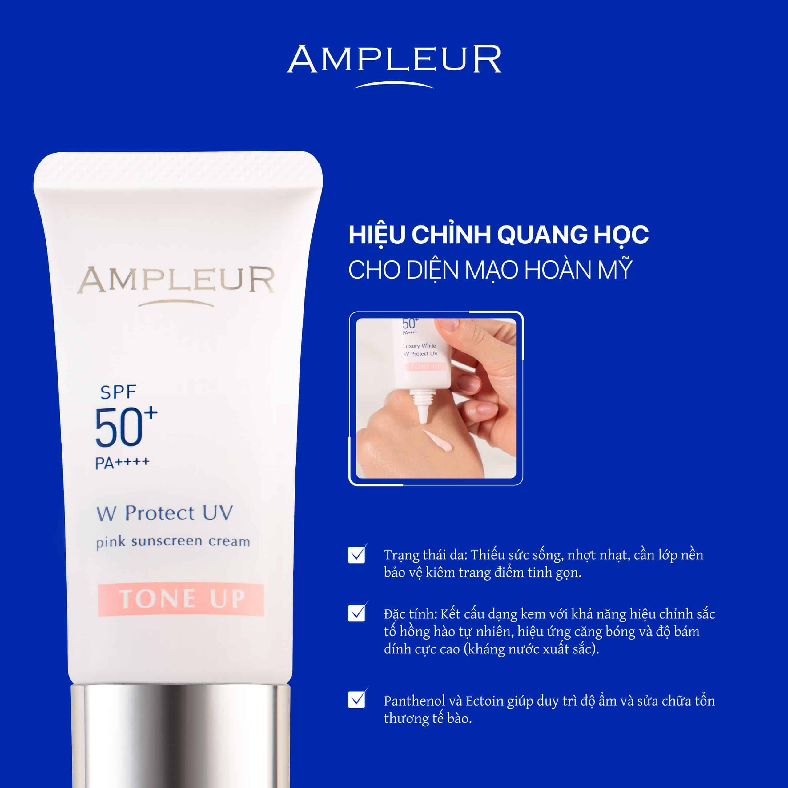 Top 1 kem chống nắng nâng tone thay lớp makeup dày hàng ngày 2 kcn-04Kem chống nắng nâng tone Ampleur Toneup