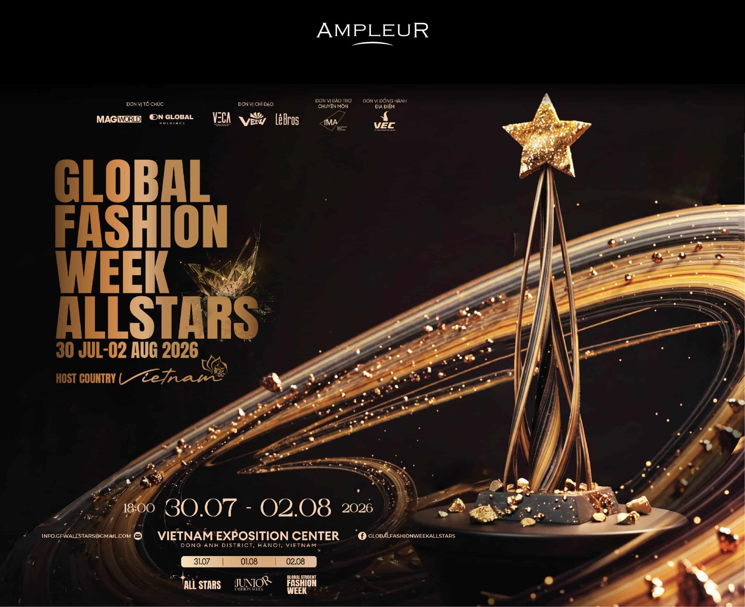AMPLEUR NHÀ TÀI TRỢ CHÍNH THỨC TẠI GLOBAL FASHION WEEK ALL STARS 2026 2 Sự kiện toàn cầu Global Fashion Week All Stars 2026