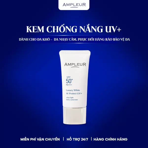 kem chống nắng ampleur luxury white w protect uv