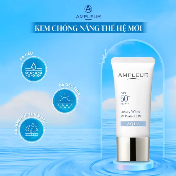 kem chống nắng ampleur luxury white w uv aqua