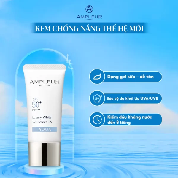 kem chống nắng ampleur luxury white w uv aqua
