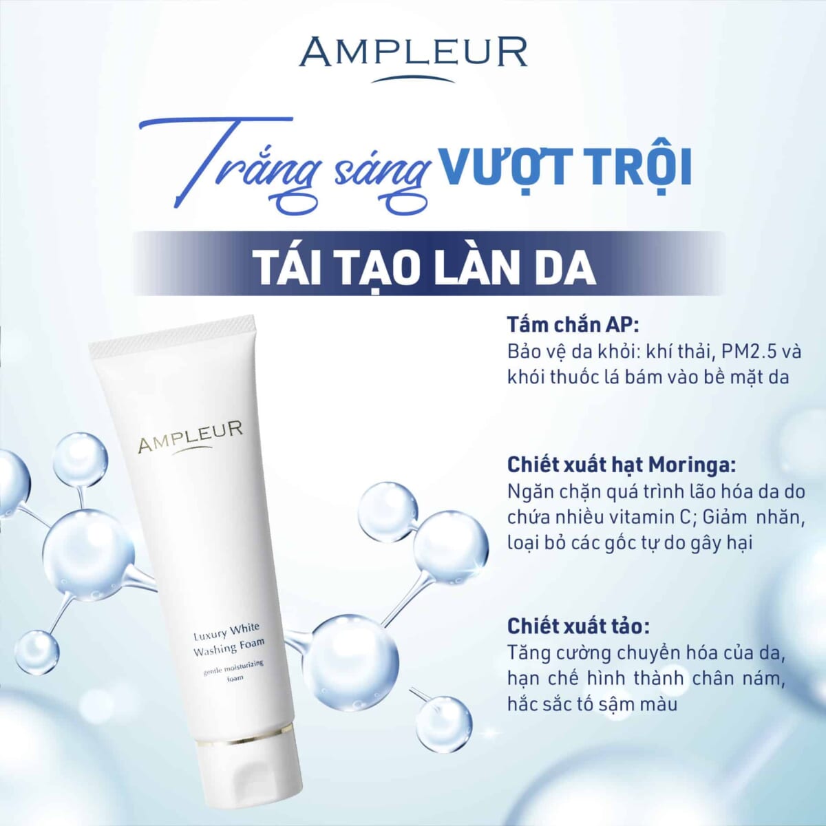 Sữa rửa mặt Luxury White Washing Foam N