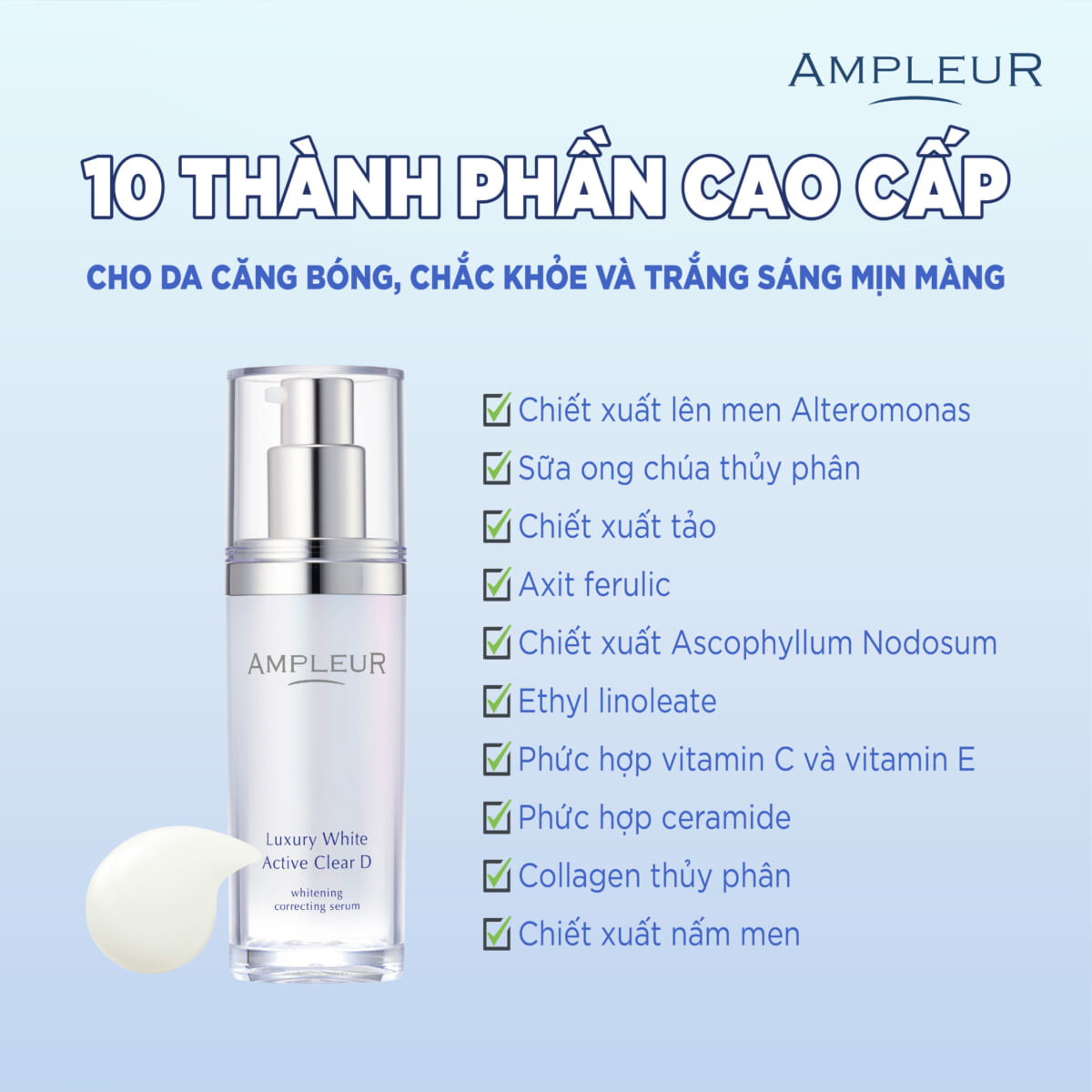 Serum trắng da trị nám Luxury White Active Clear D