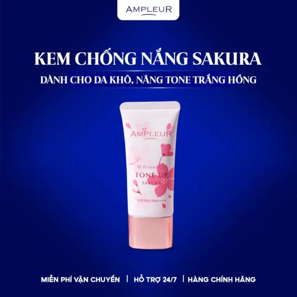 kem chống nắng ampleur w protect uv tone up sakura