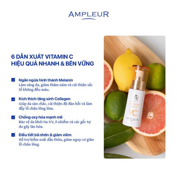 Ampleur VC Essence Water thu nhỏ lỗ chân lông 3 Ampleur VC Essence thu nho lo chan long 2