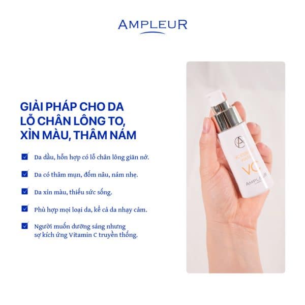 Ampleur VC Essence Water thu nhỏ lỗ chân lông 5 Ampleur VC Essence thu nho lo chan long 4
