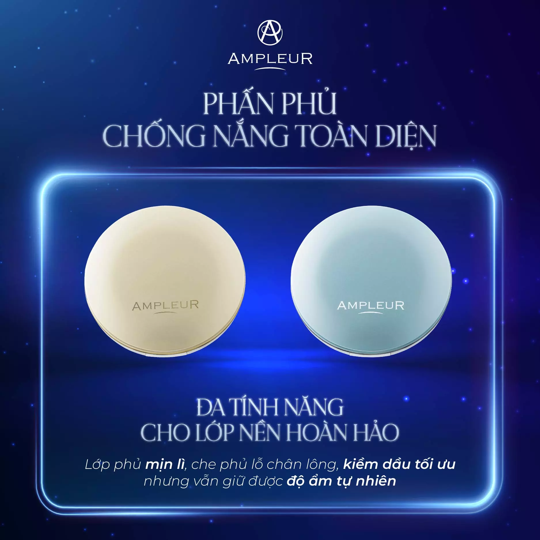 Bộ đôi phấn phủ kiềm dầu, láng mịn, trắng sáng