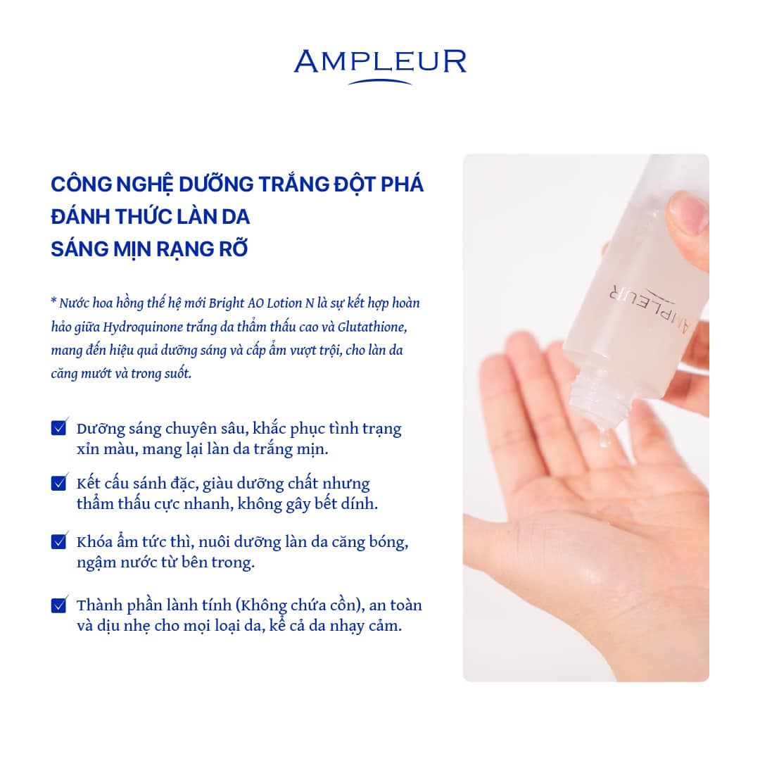 Nước hoa hồng trắng da Ampleur Bright AO II (2) Nuoc hoa hong trang da Ampleur Bright AO II 2