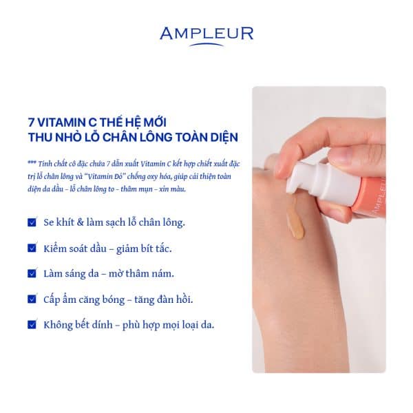 Serum thu nhỏ lỗ chân lông AMPLEUR VC DRIP 2 Serum thu nho lo chan long Ampleur VC Drip 1