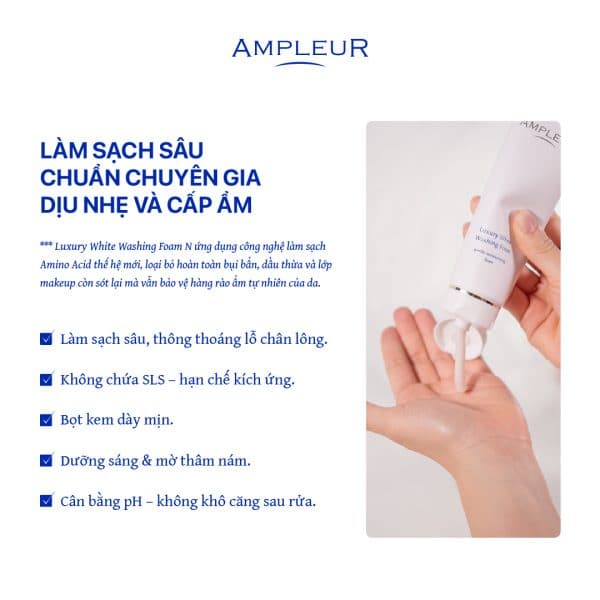 Sữa rửa mặt Luxury White Washing Foam N 2 Sua rua mat Ampleur Luxury White Washing Foam 1