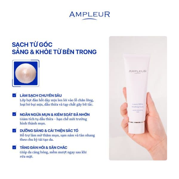 Sữa rửa mặt Luxury White Washing Foam N 3 Sua rua mat Ampleur Luxury White Washing Foam 2