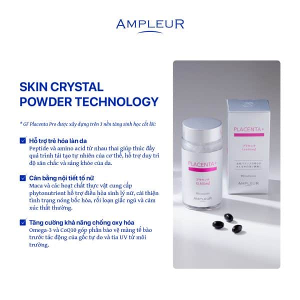 Viên uống GF Placenta Pro lọ 90 viên 3 Vien uong Ampleur GF Placenta Pro 2